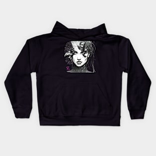 Crow Woman Kids Hoodie